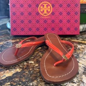 Tory Burch patent flip flop